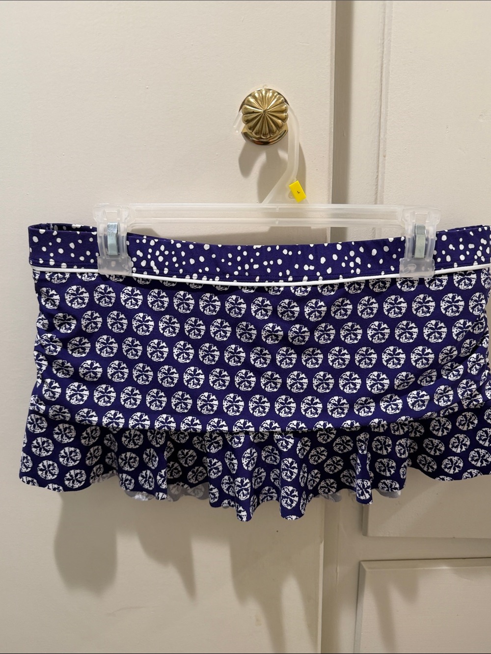La Blanca Purple/blue and White Printed Skirt swim Bottoms